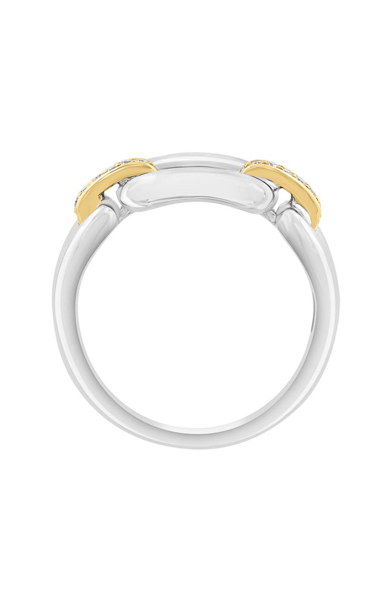 EFFY Two-Tone Diamond Link Band Ring, Alternate, color, White