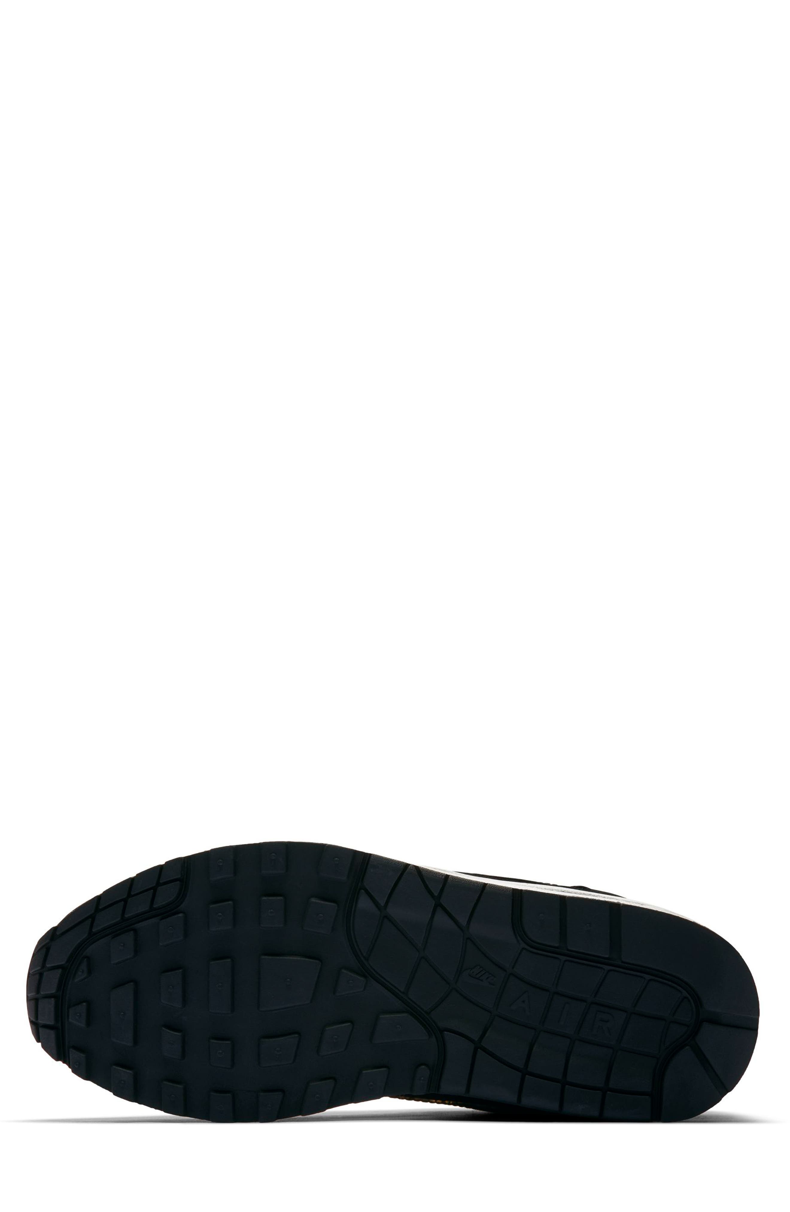 Air Max 1 SE Sneaker, Alternate, color, BLACK/ BLACK/ UNIVERSITY RED