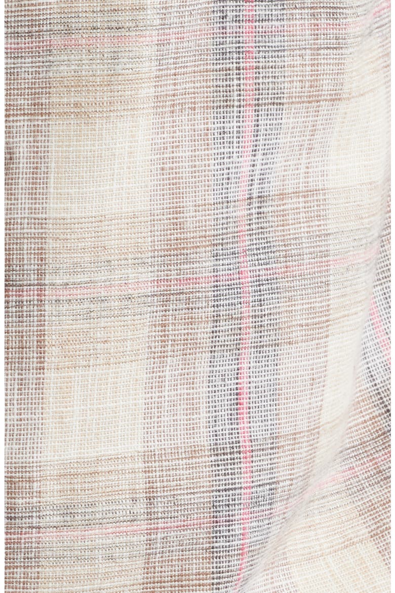 Rosewood Plaid Cotton Button-Up Shirt, Alternate, color, NATURAL