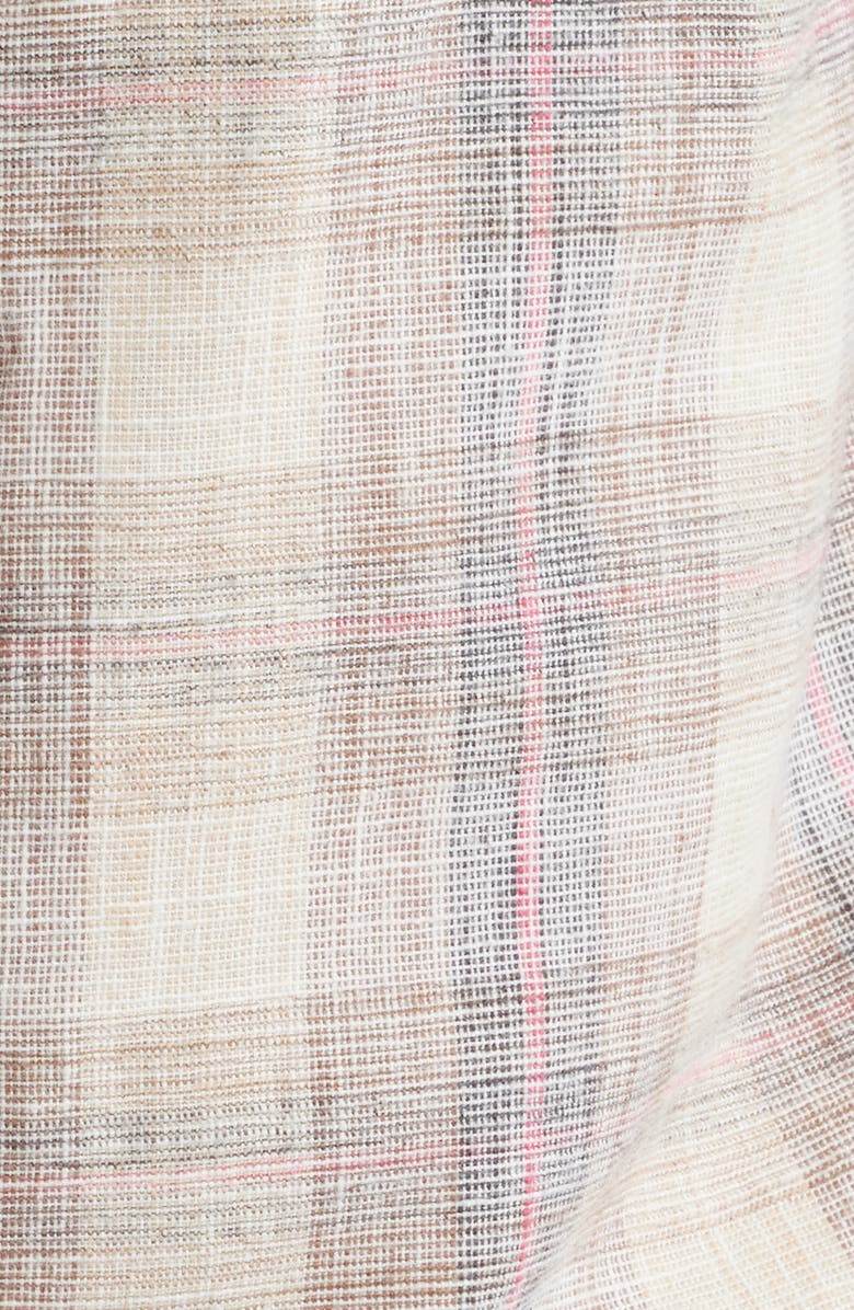 Corridor Rosewood Plaid Cotton Button-Up Shirt, Alternate, color, Natural