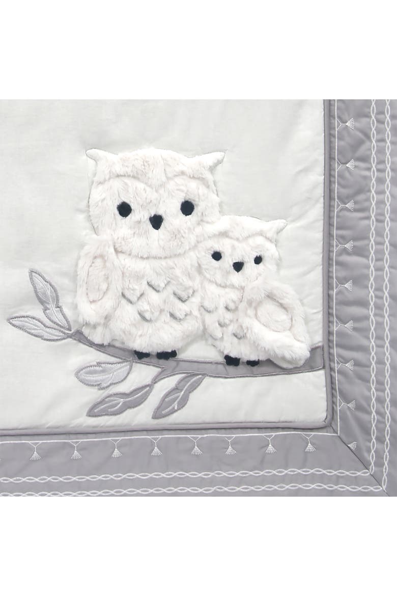 Luna Celestial Owl 4-Piece Nursery Baby Crib Bedding Set, Alternate, color, Gray