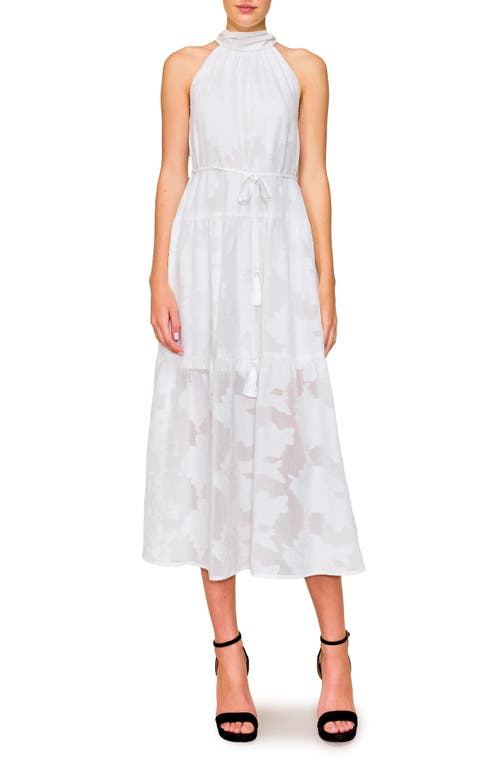 Melloday Jacquard Midi Sundress In Ivory