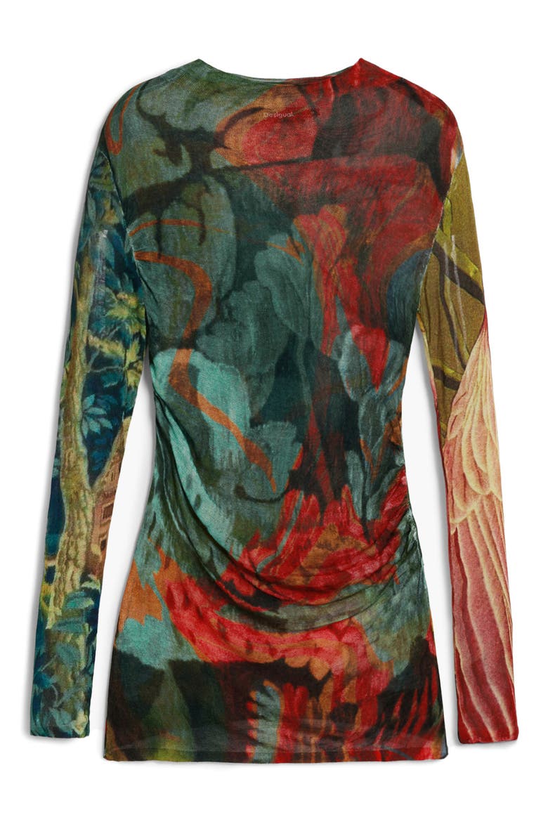 Printed Mock Neck Sweater, Alternate, color, ANTIQUE GREEN