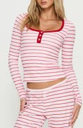 Princess Polly Slumber Party Henley Crop Top