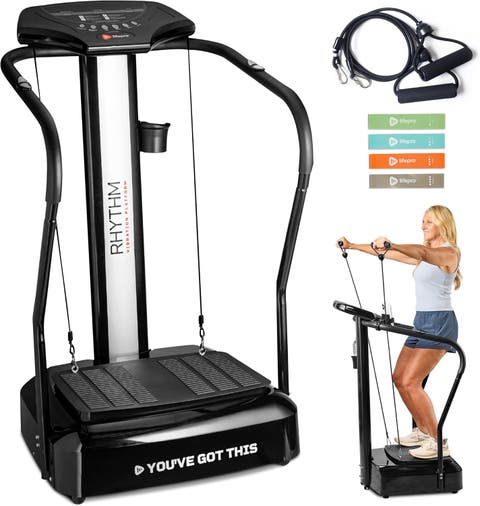 Rhythm Vibration Plate Exercise Machine with Handles Heart Sensors