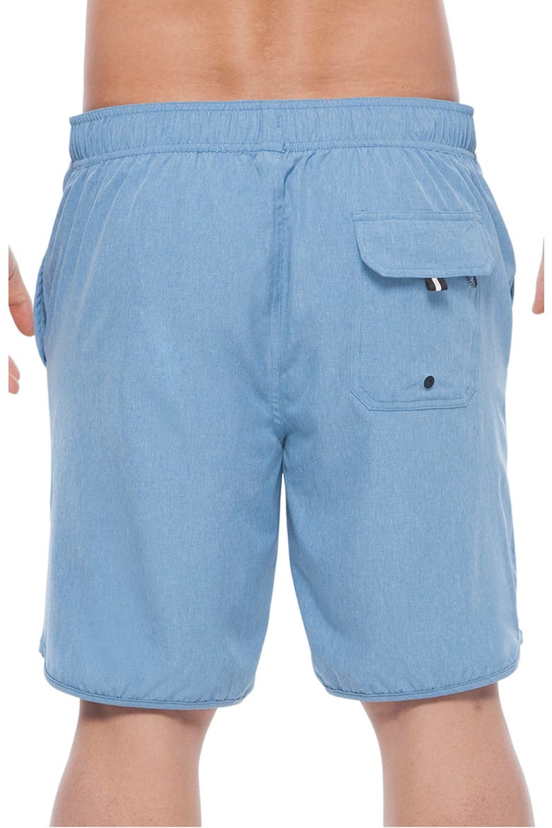 Quick-Dry Stretch Swim Trunks with Adjustable Waistband, Alternate, color, Light blue