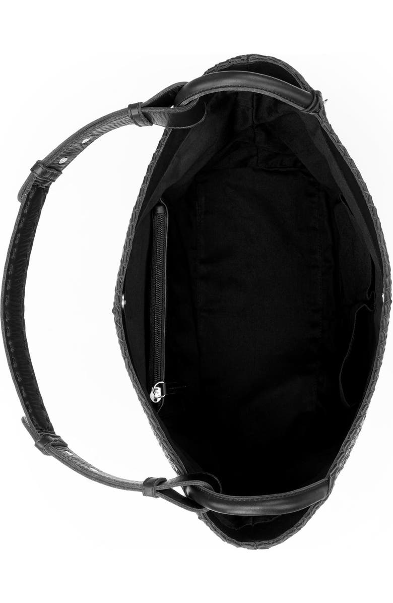 The Sak Los Feliz Medium Tote Woven Leather Bag, Alternate, color, Black Woven