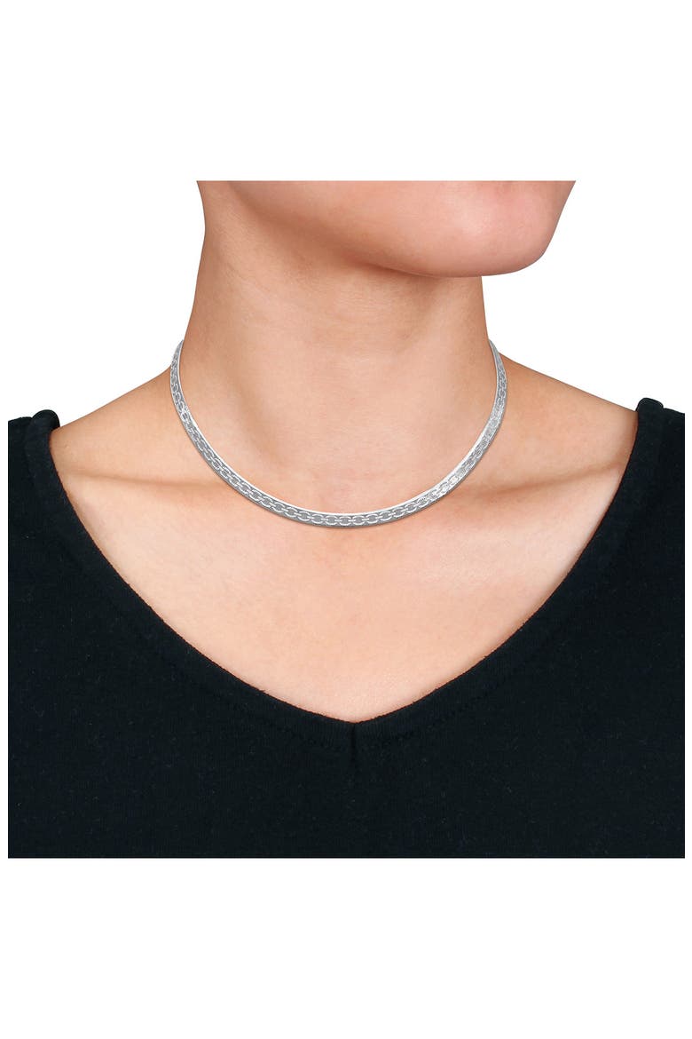 Herringbone Necklace, Alternate, color, SILVER