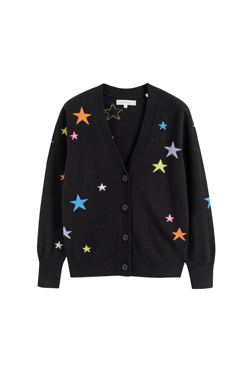 Chinti & Parker Wool-Cashmere Star Cardigan, Alternate, color, Black