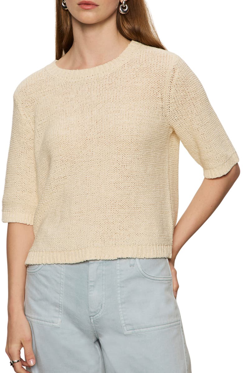 Sanctuary Tape Yarn Open Stitch Cotton Blend Sweater, Alternate, color, Macrame