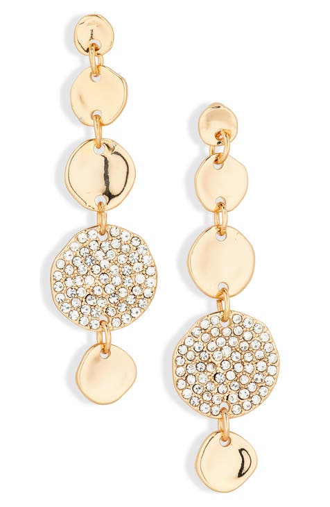 Pavé Coin Drop Earrings