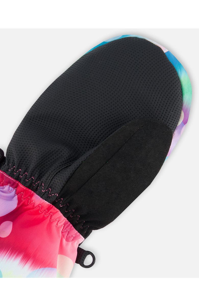 Deux par Deux Girl's Technical Mittens Printed Multicolor Bubbles, Alternate, color,