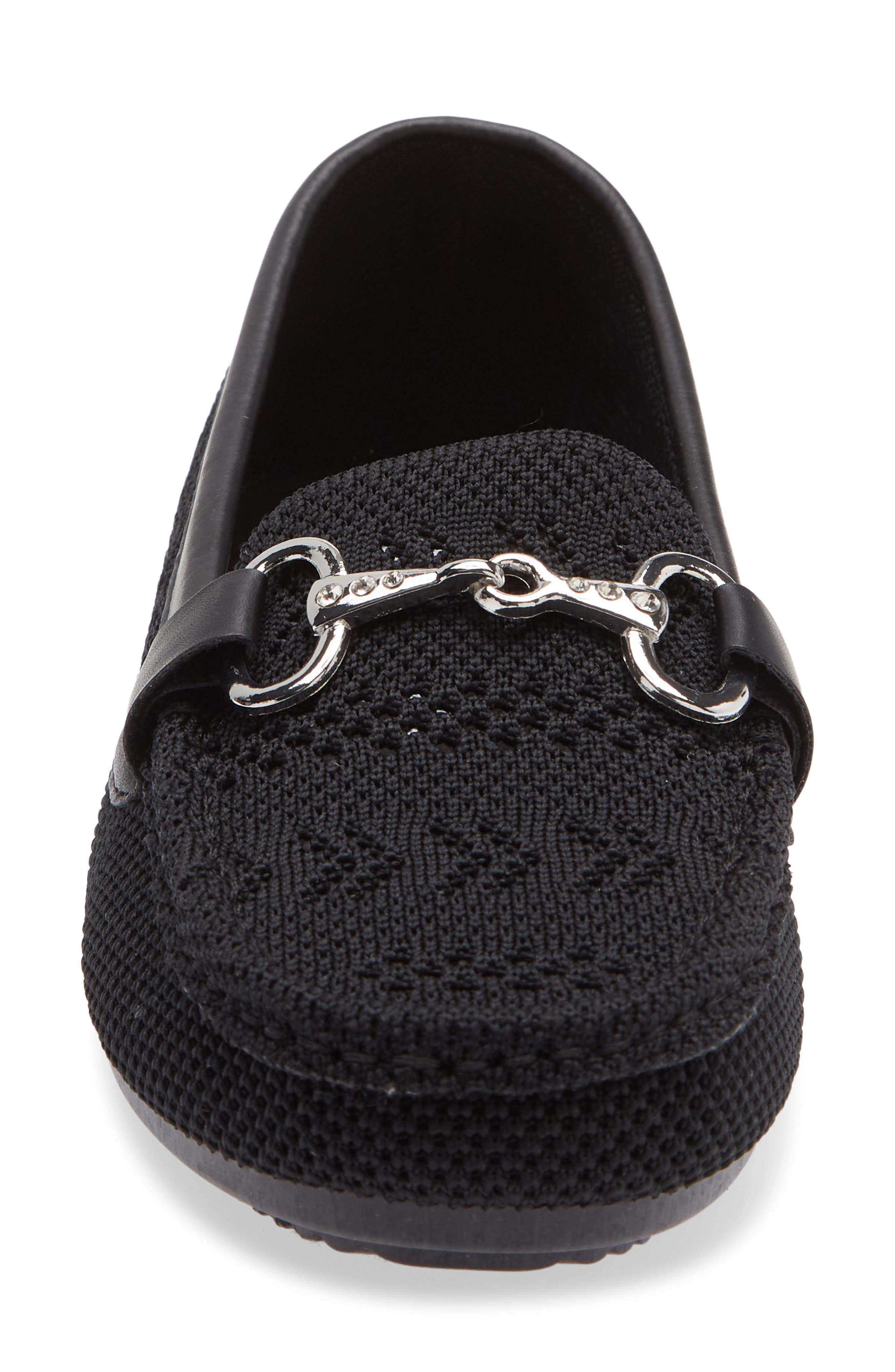 GLORIA VANDERBILT Tristan Rhinestone Bit Knit Loafer, Alternate, color, Black