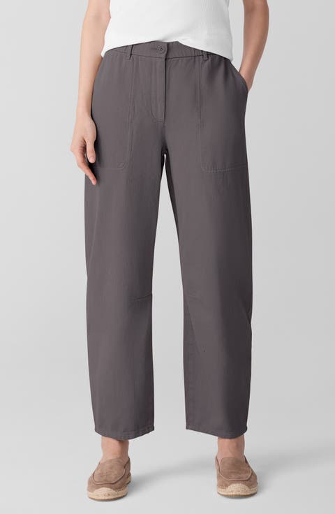 Organic Cotton Ankle Barrel Leg Pants (Regular & Petite)