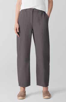 Eileen Fisher Organic Cotton Ankle Barrel Leg Pants