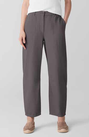 Eileen Fisher Organic Cotton Ankle Barrel Leg Pants