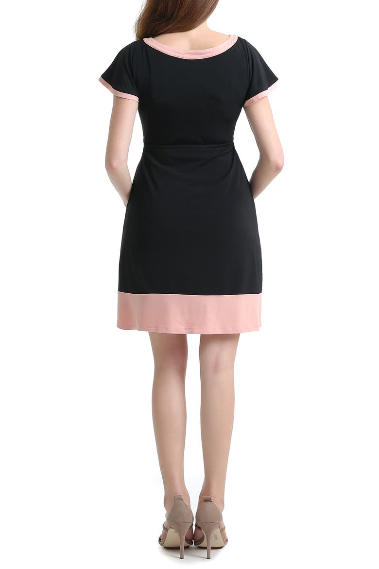 Regan Colorblock Skater Maternity Dress, Alternate, color, BLACK