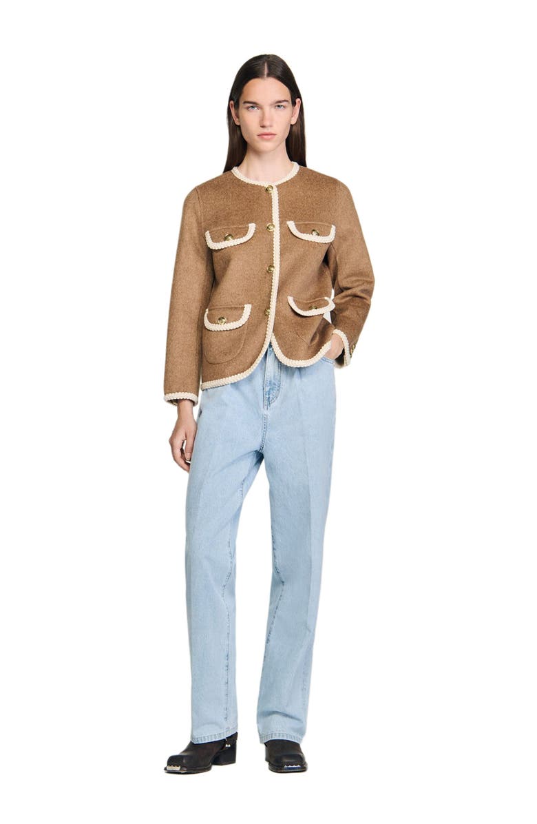 SANDRO Double-faced jacket, Alternate, color, Dark Blond