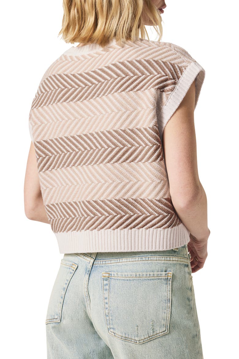 Mary Kate Chevron Stripe Short Sleeve Sweater, Alternate, color, NEUTRAL MULTI
