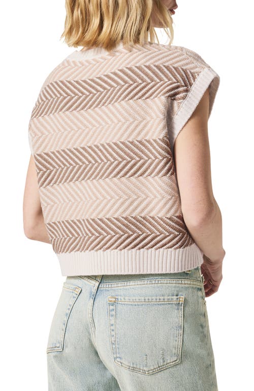 Splendid Mary Kate Chevron Stripe Short Sleeve Sweater In Neutral Multi