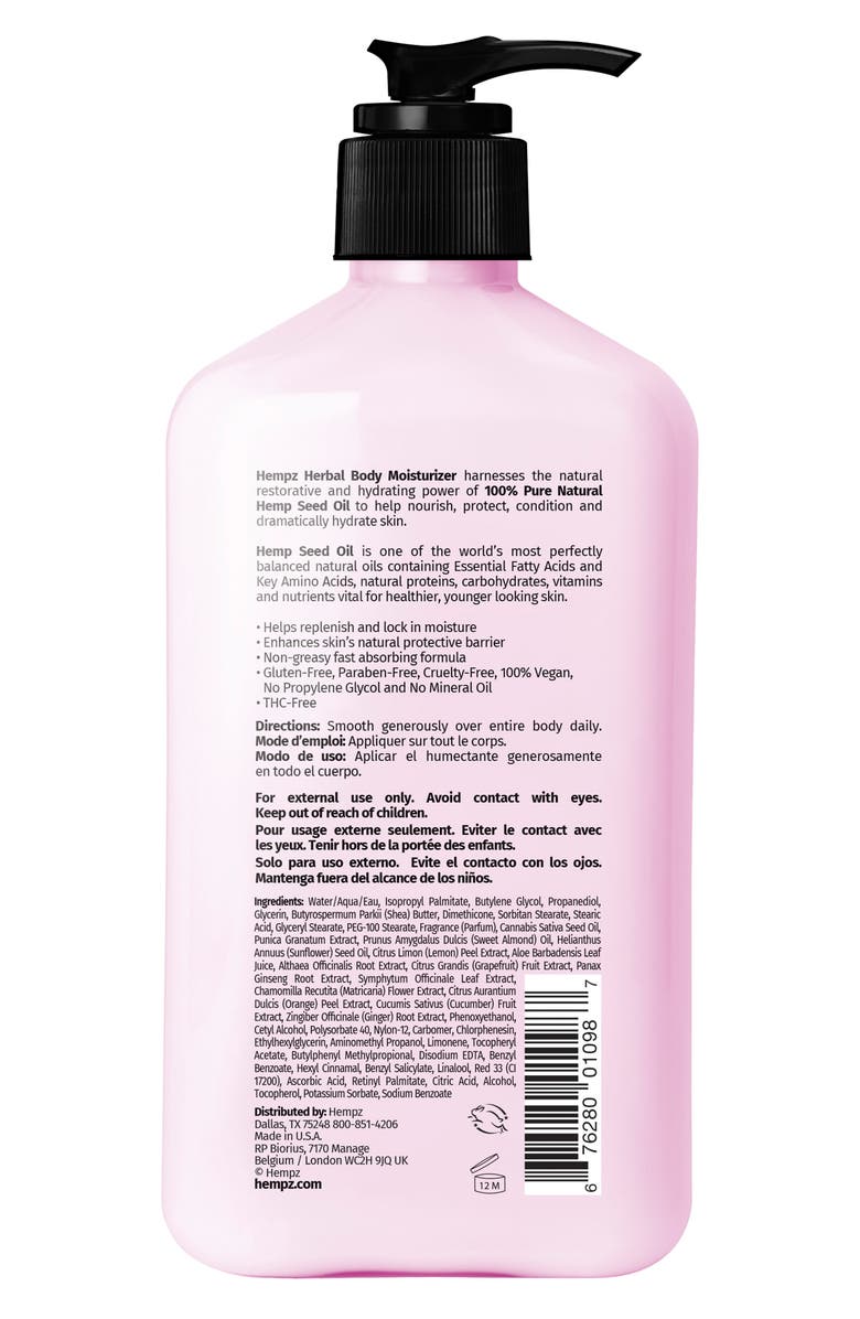 HEMPZ Pomegranate Herbal Body Moisturizer, Alternate, color, 