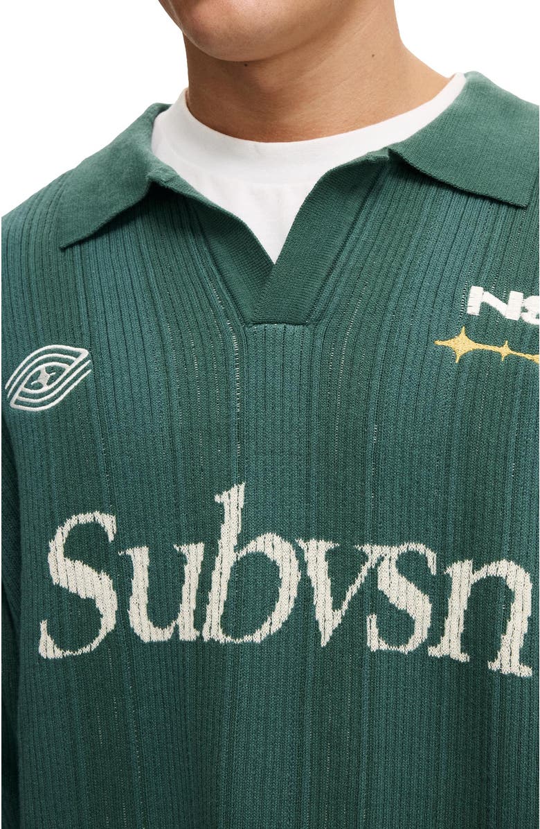 Cotton On Men's Box Fit Rugby Polo, Alternate, color, Teal Stripe