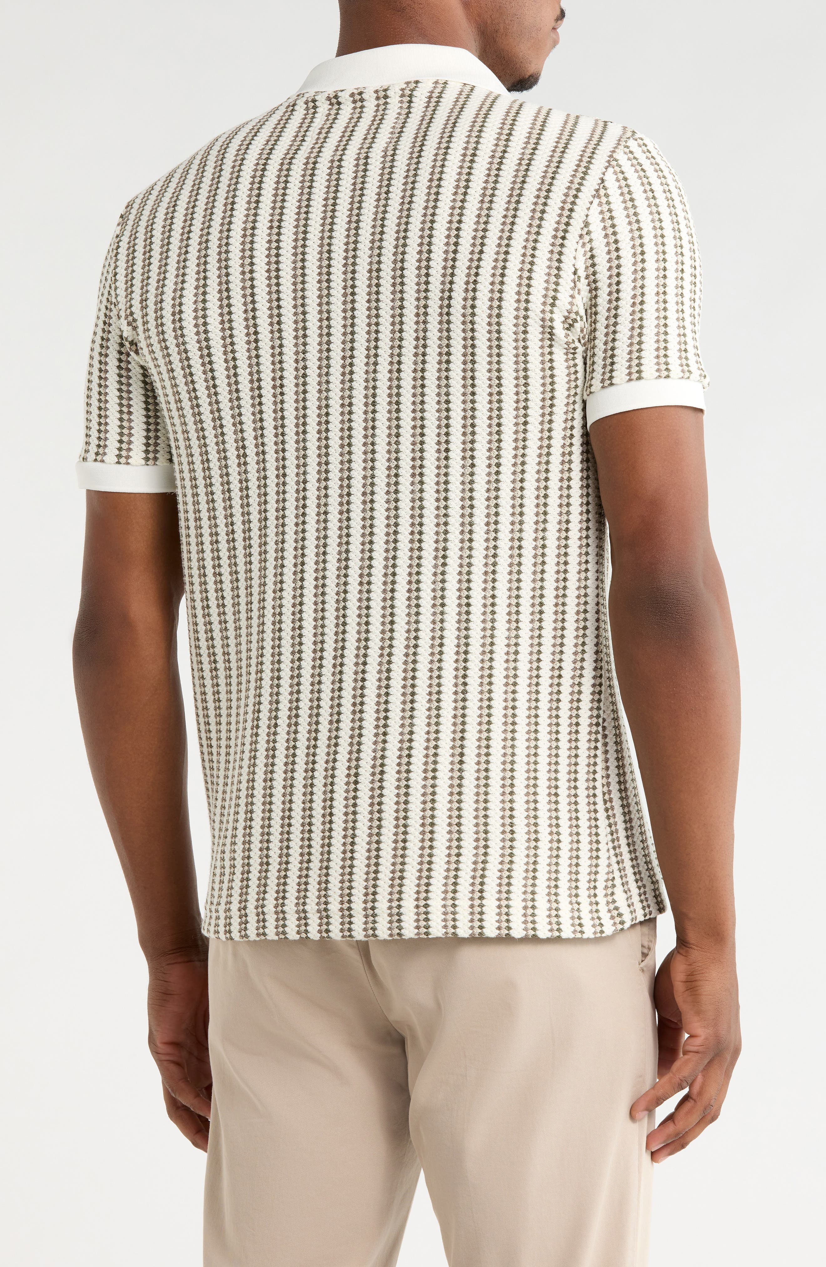 Geo Stripe Cotton Blend Polo - image 2