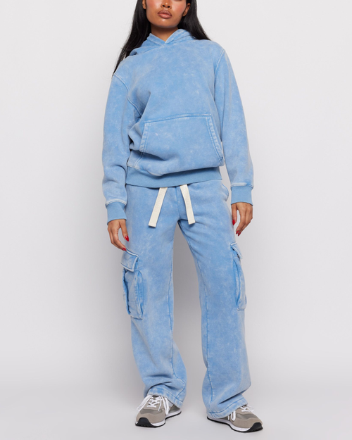 Samii Ryan Believe Cargo Sweatpants In Blue