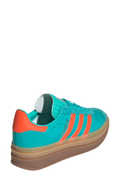 Adidas Originals Gazelle Bold "mint Rush/impact Orange" Sneakers In Mint/impact Orange/mint