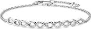 DEVATA Infinity Chain Bracelet in Rhodium Plated Sterling Silver