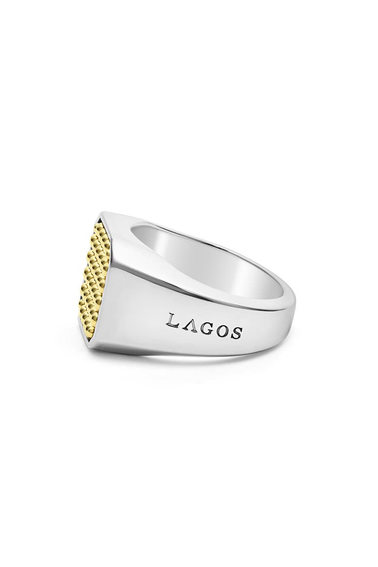 Men's Anthem Caviar Signet Ring, Alternate, color, TWO-TONE