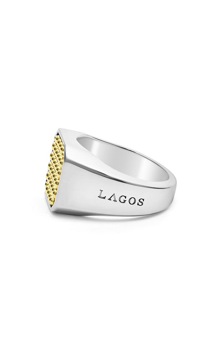 LAGOS Men's Anthem Caviar Signet Ring, Alternate, color, Two-Tone