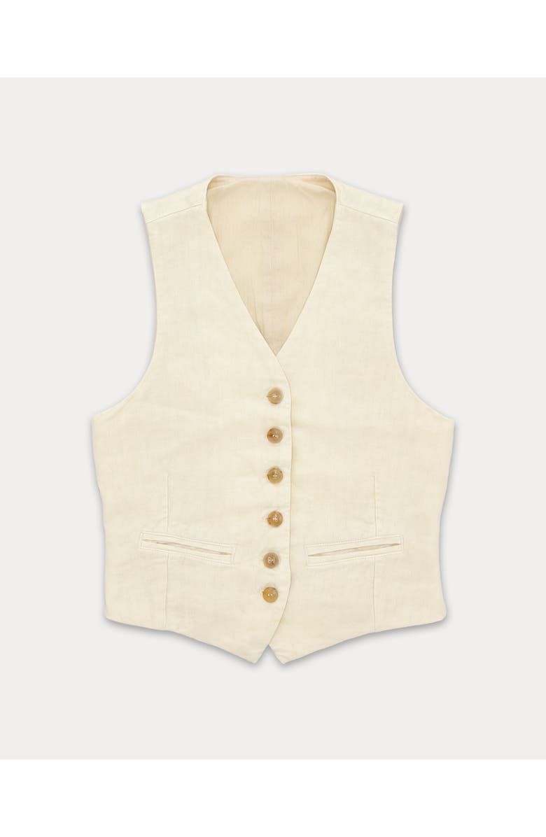 Fortela Demi-Linen Tailored Vest, Main, color, White