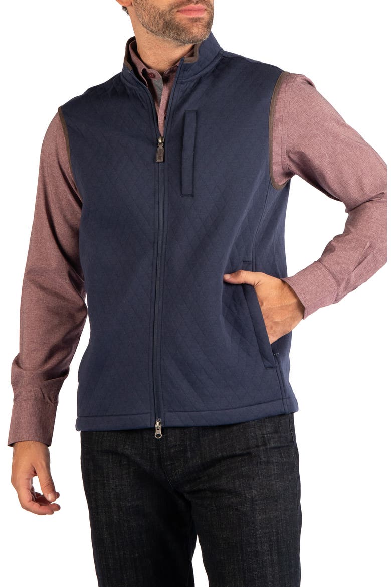 Quilted Knit Vest, Main, color, TRUE NAVY
