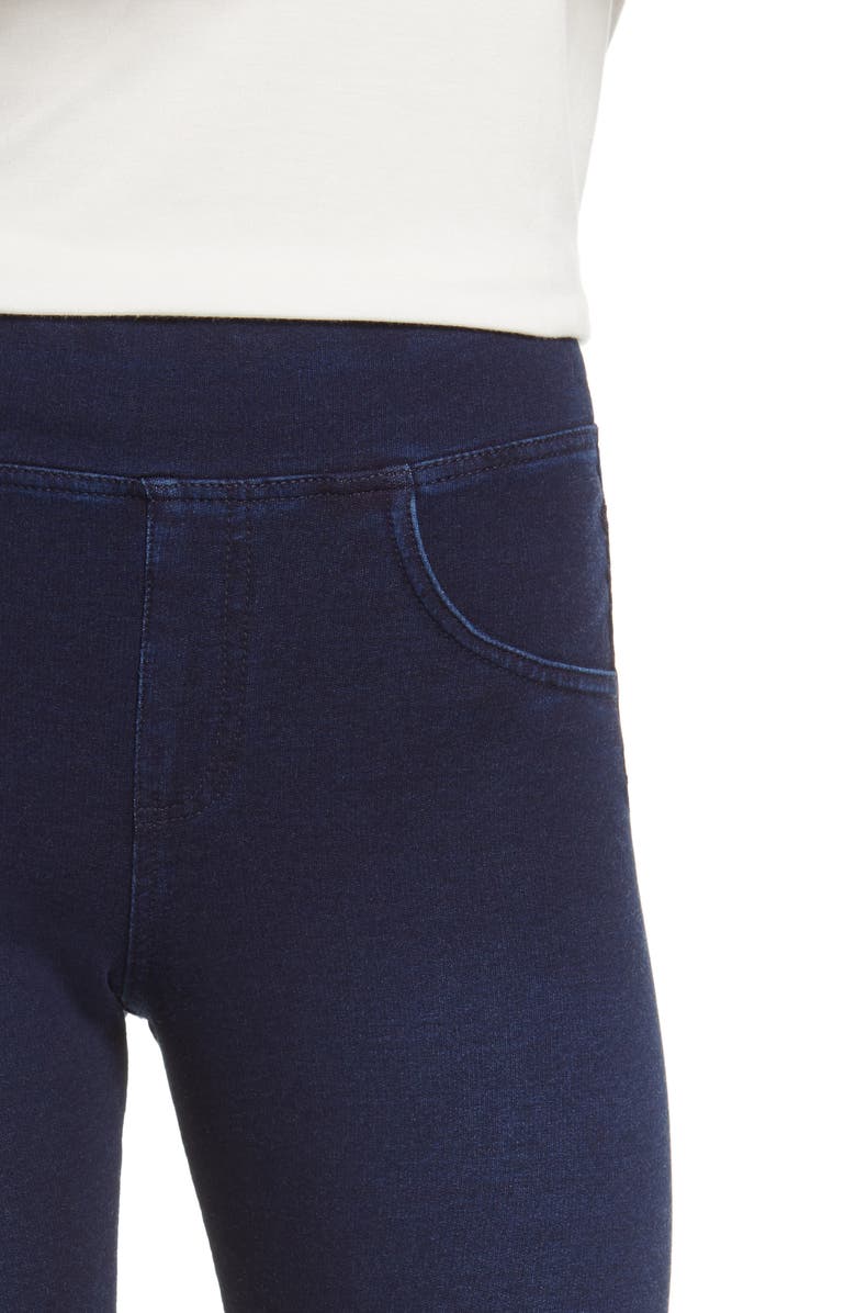 Hue Game Changing Seamless Denim Leggings, Alternate, color, Dark Rinse Wash