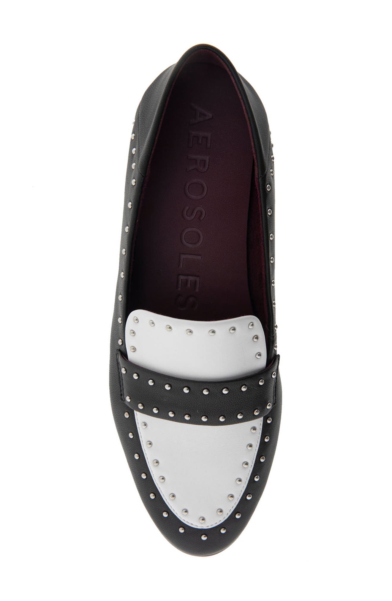 Aerosoles Beatrix Two-Tone Stud Loafer, Alternate, color, Black Combo