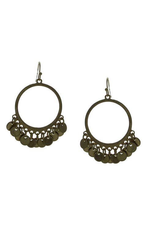 Coin Fringe Drop Earrings