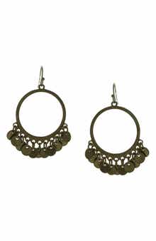 OLIVIA WELLES Coin Fringe Drop Earrings
