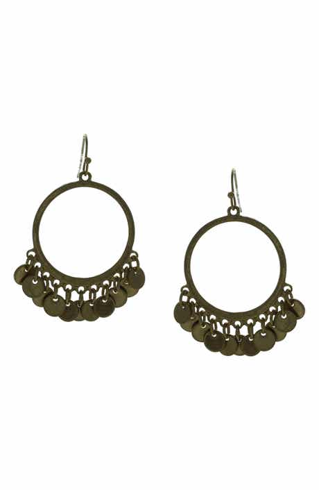 OLIVIA WELLES Coin Fringe Drop Earrings