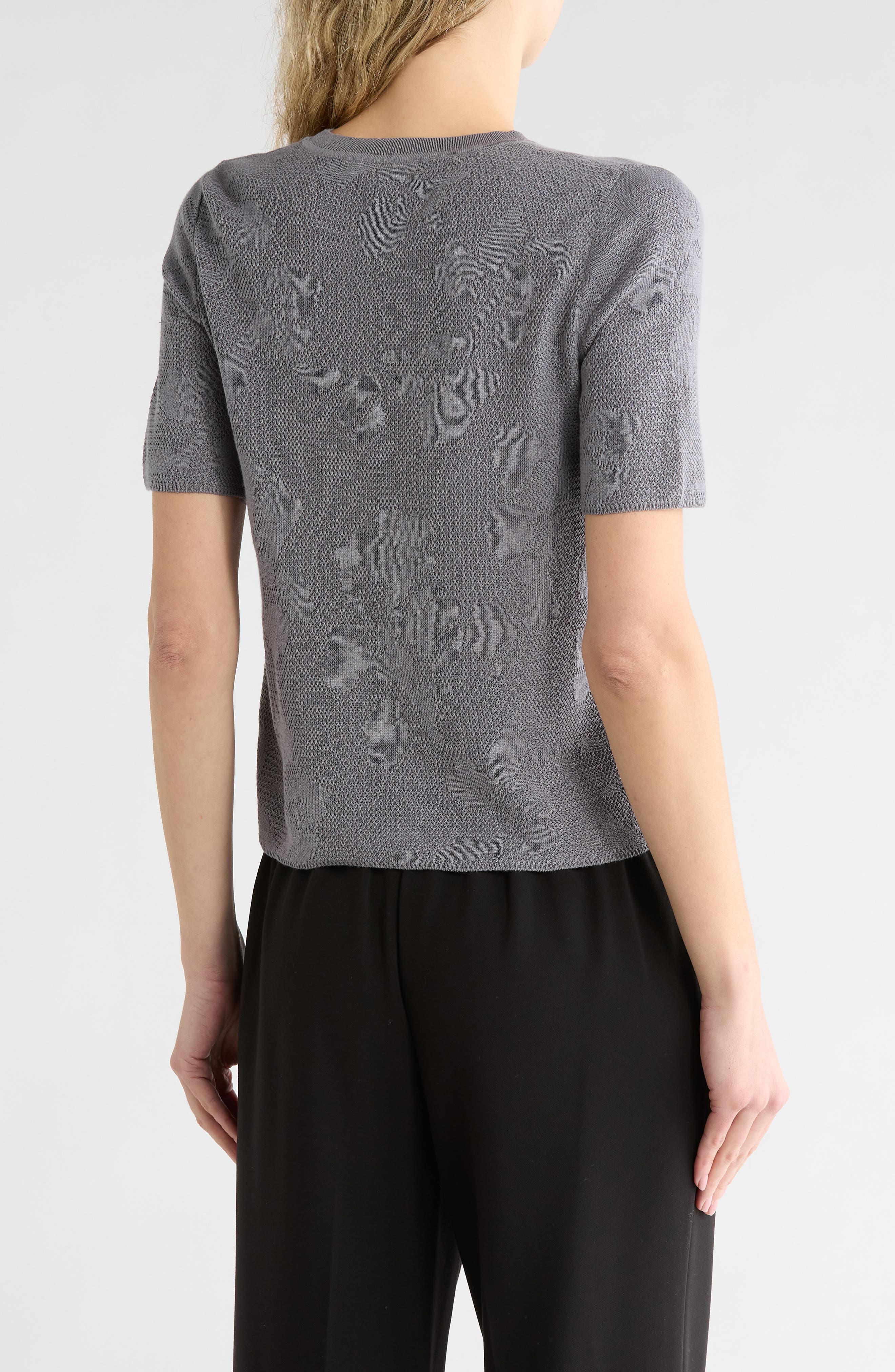 rag & bone Pam Short Sleeve Cotton Jacquard Sweater