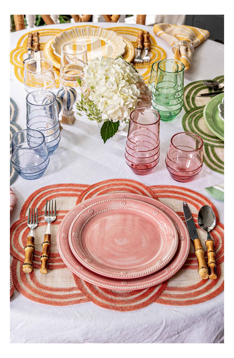 Juliska Berry & Thread Set of 4 Melamine Dessert Plates, Alternate, color, Coral