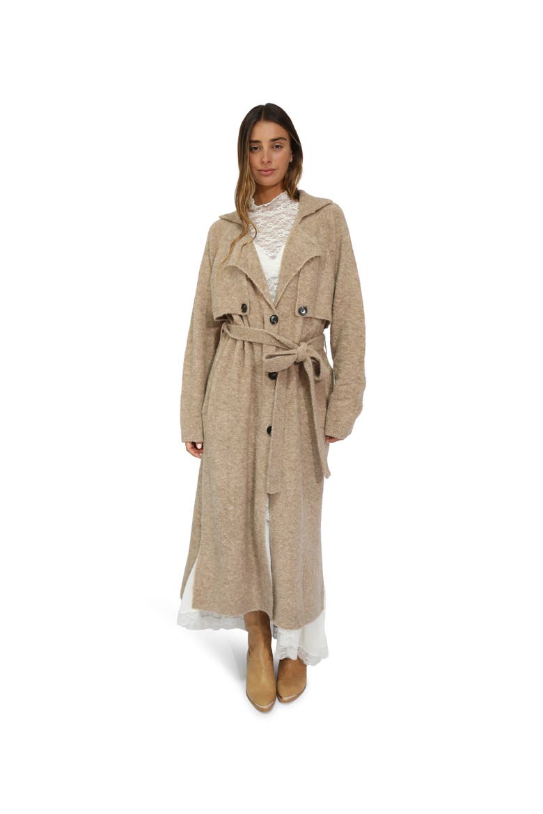 Live in Dream Maxi Trench Cardigan, Alternate, color, Light Beige