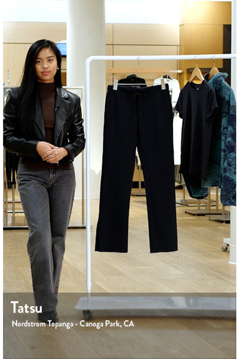 Level Set Straight Leg Slit Hem Track Pants video