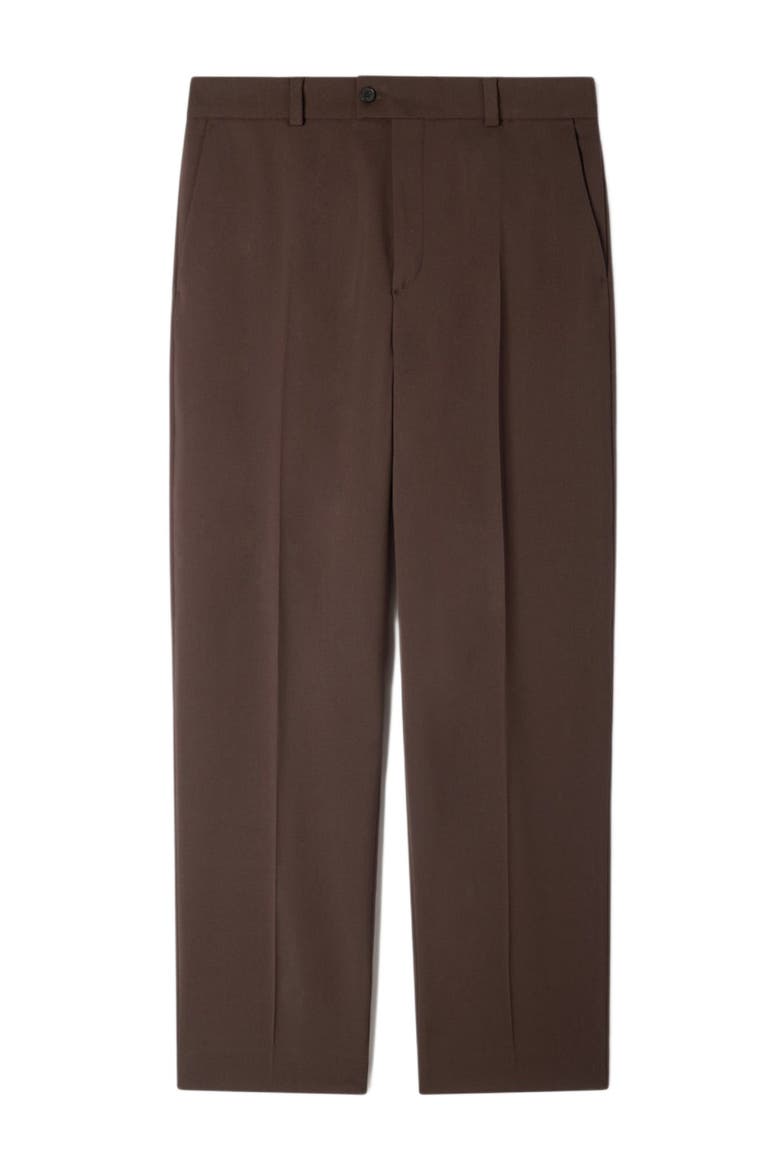 Oversized wool trousers, Alternate, color, Chocolate
