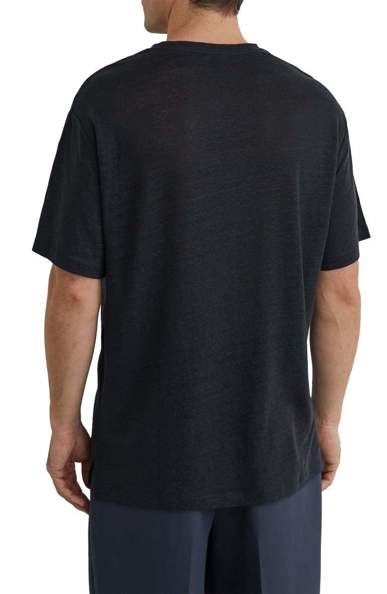 Reiss Langley Linen T-Shirt, Alternate, color, Navy