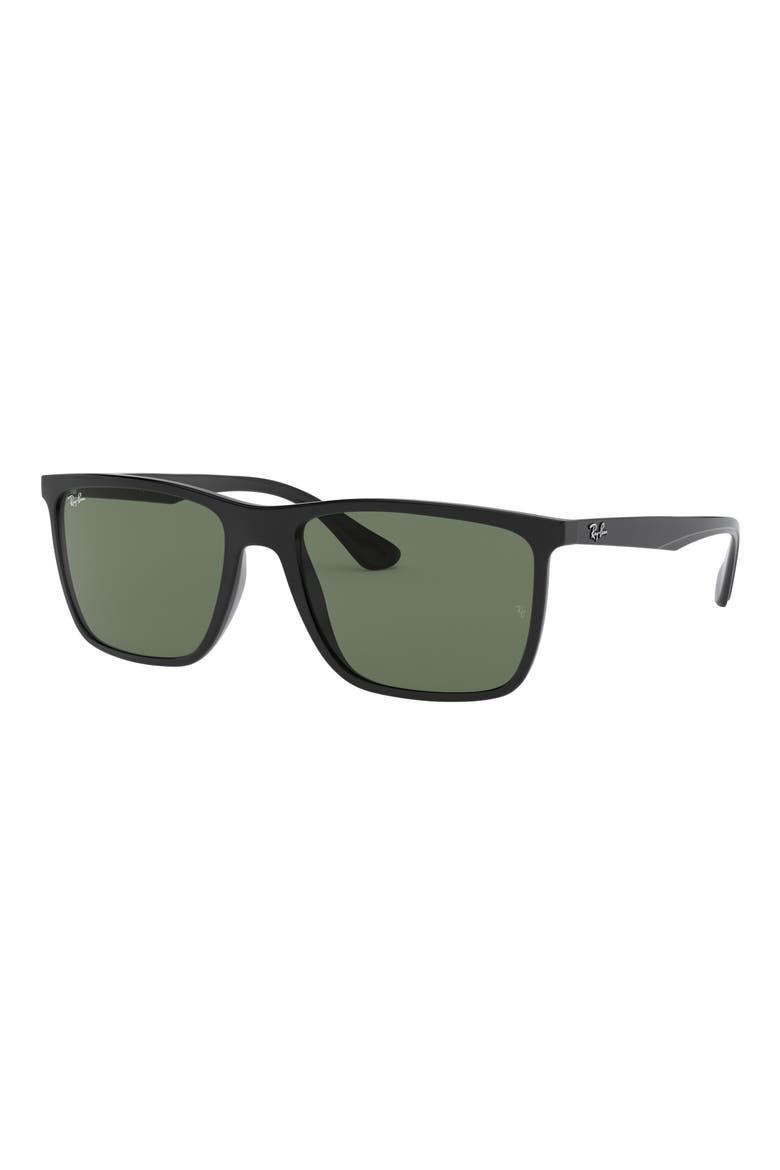 RB4288L 57mm Square Sunglasses, Alternate, color, BLACK / DARK GREEN