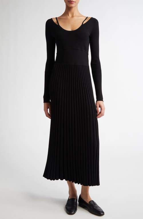 Maria McManus Ballet Long Sleeve Midi Dress in Black 