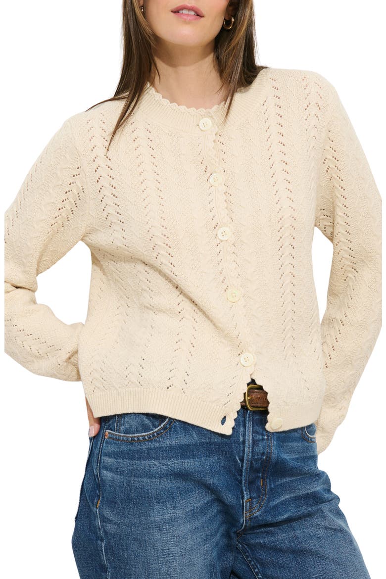 Annalise Pointelle Cardigan, Main, color, CHAMPAGNE