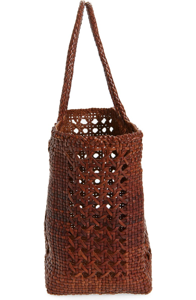 Loeffler Randall Klara Woven Leather Tote, Alternate, color, Saddle