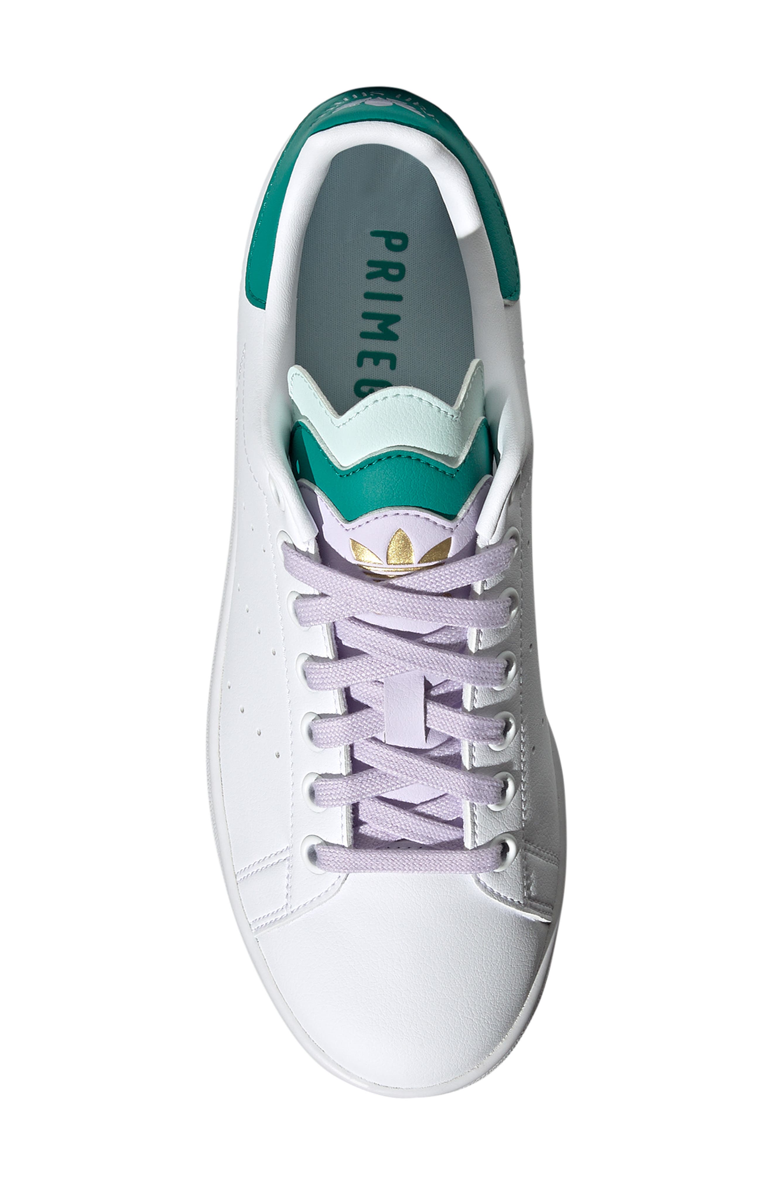 Primegreen Stan Smith Sneaker, Alternate, color, FTWR WHITE/ PURPLE/ MINT